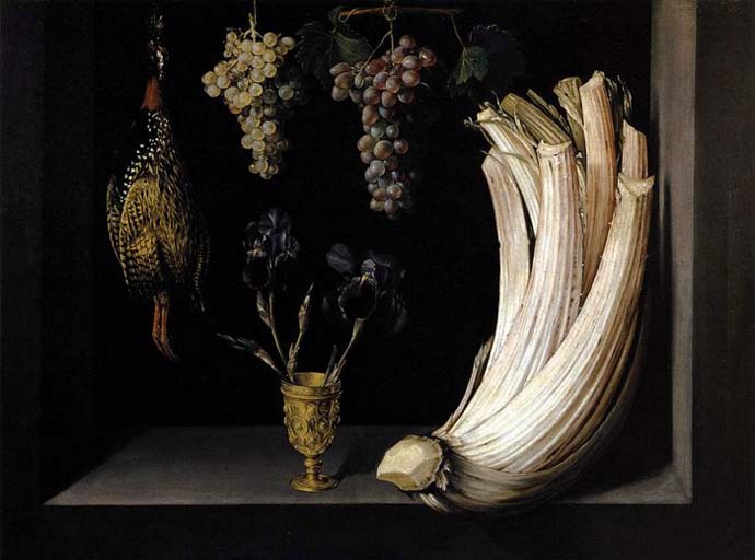 Still Life with Cardoon, Francolin, Grapes and Irises